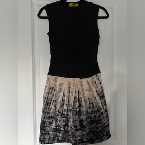 Nicole Miller Black and Cream Dress